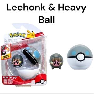 New Jazwares Pokémon Clip 'N' Go Heavy Ball & Battle Figure - Lechonk